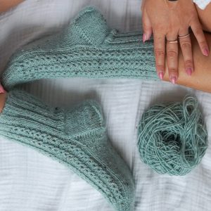 Socken stricken Anleitung Kaffeebohnenmuster