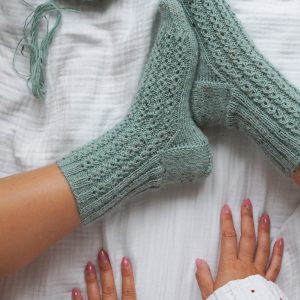Socken stricken Anleitung Kaffeebohnenmuster