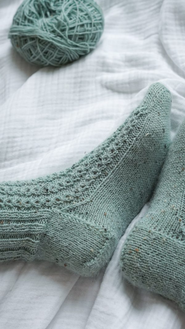 Socken stricken Anleitung Kaffeebohnenmuster