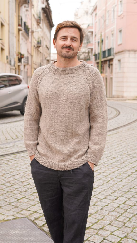 Herren Raglan Pullover stricken Anleitung