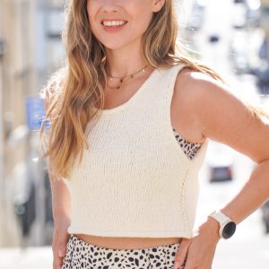 Tanktop stricken Anleitung Top Sritahnu Vorderansicht