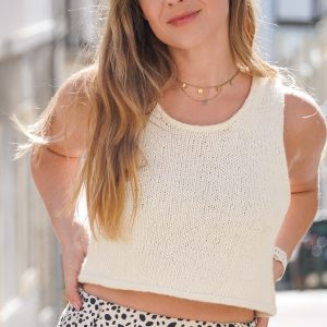 Tanktop stricken Anleitung Top Sritahnu Vorderansicht