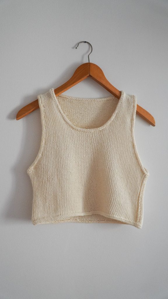 Tanktop stricken Anleitung Top Sritahnu Vorderansicht