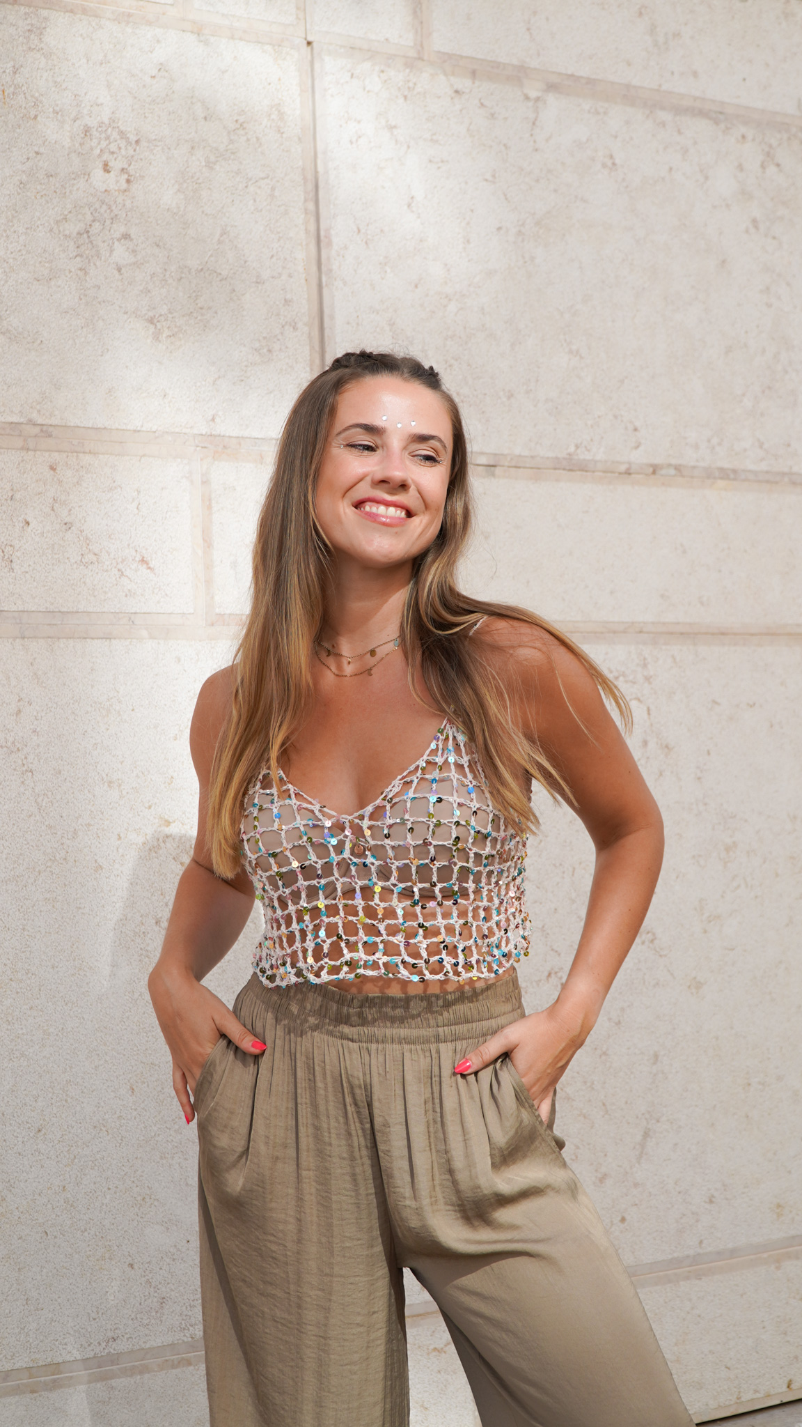 Häkeltop YARD im Boho-Look aus Glitzergarn